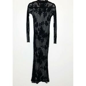 Fantasy Lingerie Long Dress Floral Lace Black OS